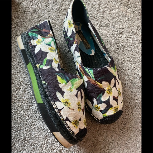 Dolce & Gabbana Shoes - Dolce & Gabbana 37 Floral Platform Espadrilles 7
